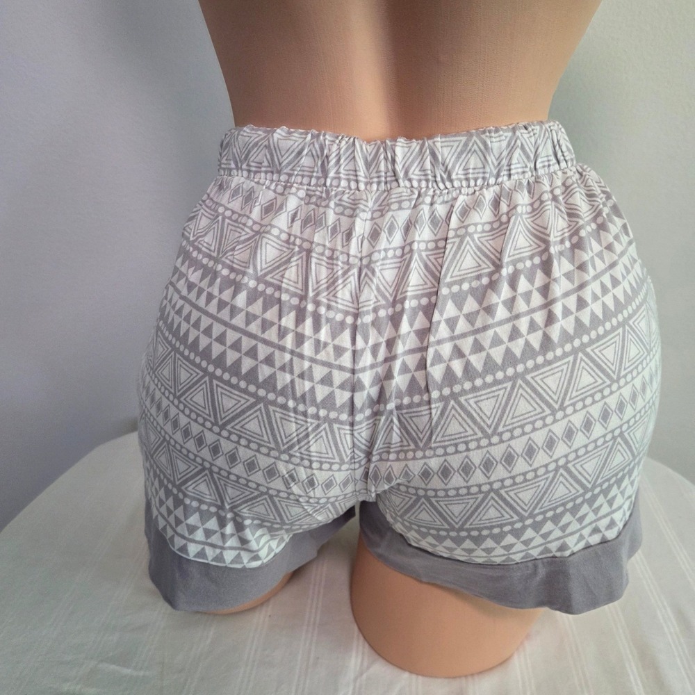Cosabella Grey Geometric Tribal Print Pajama Set Long Sleeve Top Shorts PJ S - Picture 9 of 16